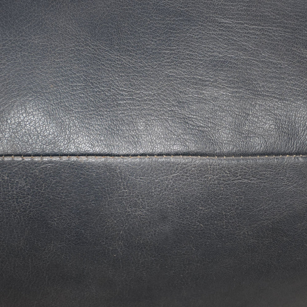 Poufs-Solid Goat Leather Pouf, Handmade (Recycled Cotton Fill), [Square) 14x14x14