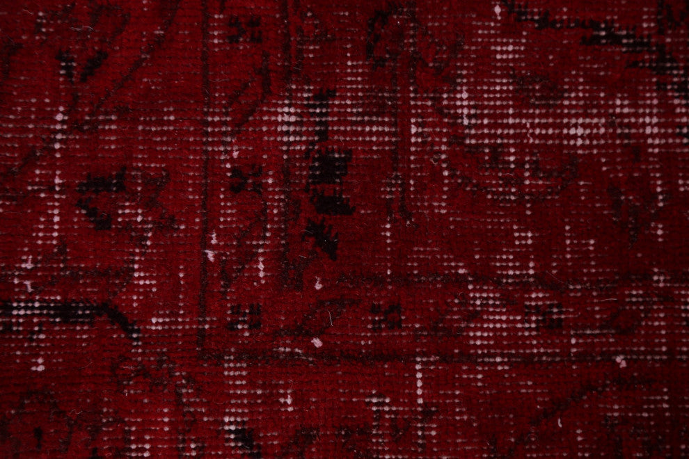 Vintage Red Patchwork Turkish Area Rug Hand-tufted Wool Carpet 10x14