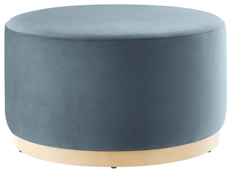 Tilden Large 29 Round Performance Velvet Upholstered Ottoman