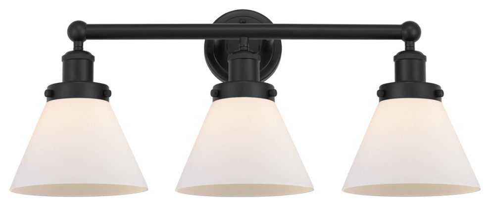 Innovations Cone 3-Light 25.75" Bath Vanity-Light Matte Black
