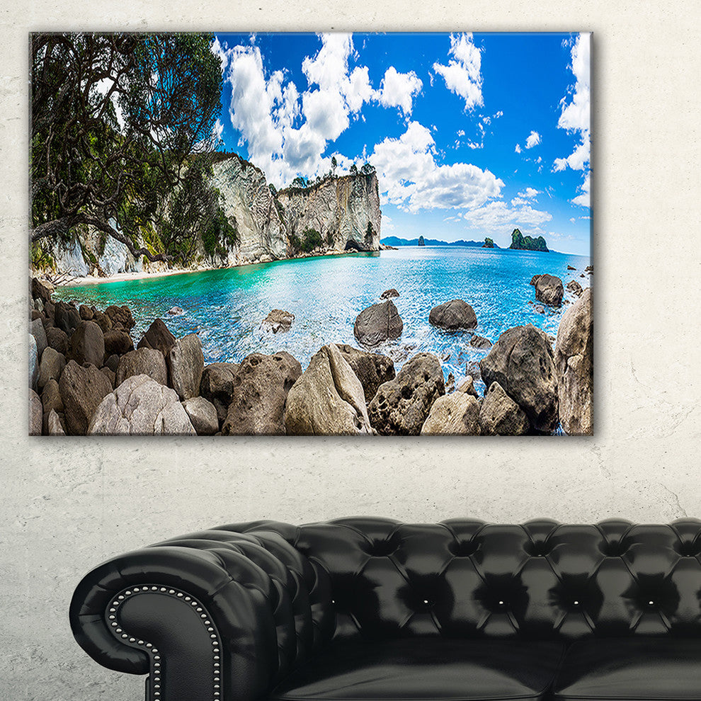 "Nestor Notabilis Kea Panorama" Extra Large Seashore Wall Art, 1 Panel, 60"x28"