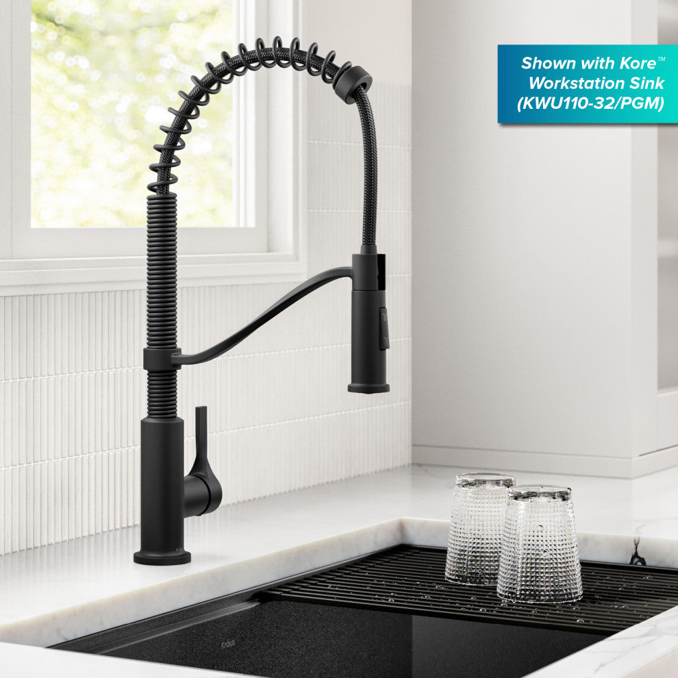 KRAUS Torak Commercial Style 2-Function 1-Handle Pull Down Kitchen Faucet MB