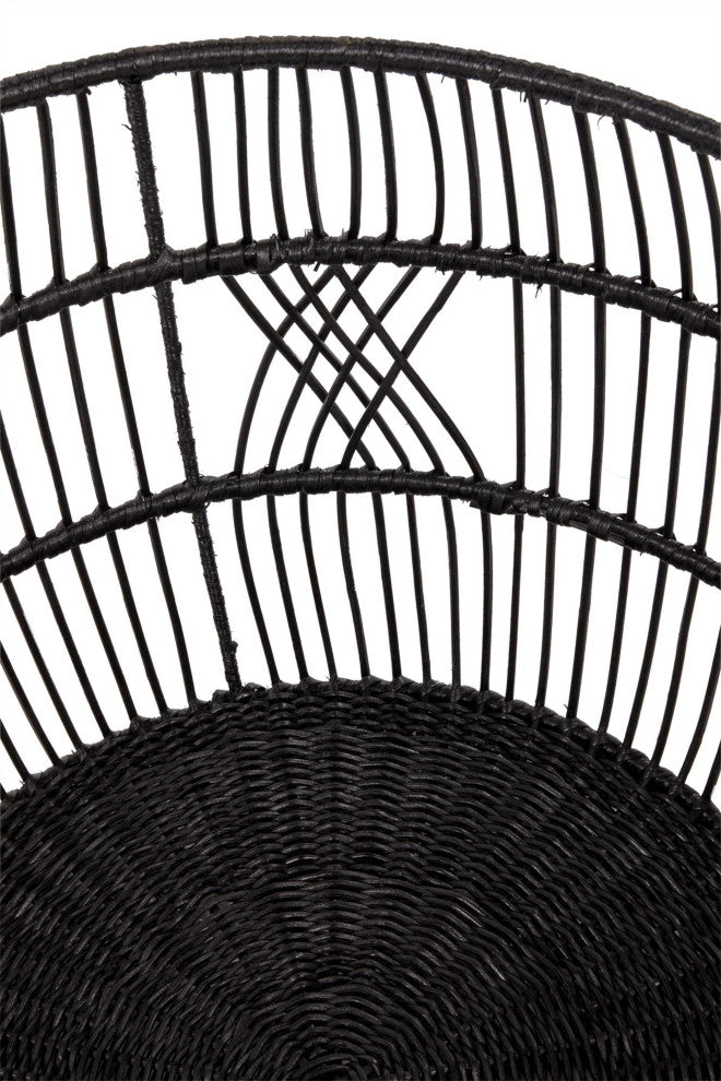 Sumatra Rattan Floor Storage Basket, Black