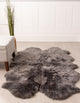 Premium New Zealand Sheepskin Area Rug, Dover Gray, 4' X 6'