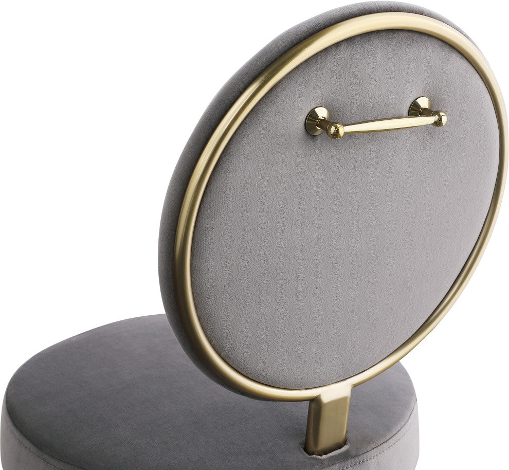 Brandy Velvet Upholstered Dining Chair, Set of 2, Gray