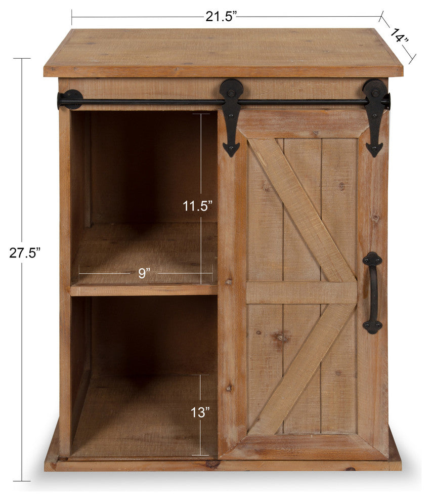 Cates Wood End Table with Sliding Barn Door