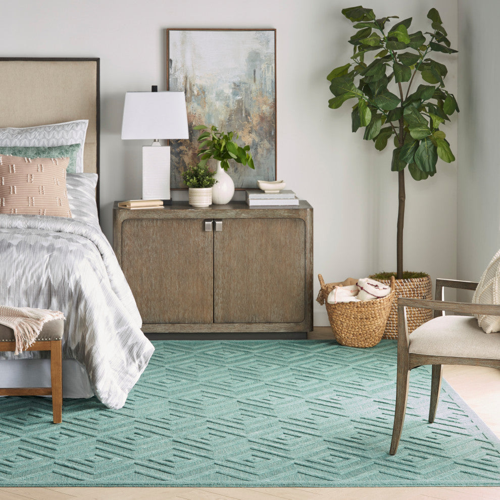 Nourison Versatile 8' x 10' Aqua/Teal Modern Area Rug