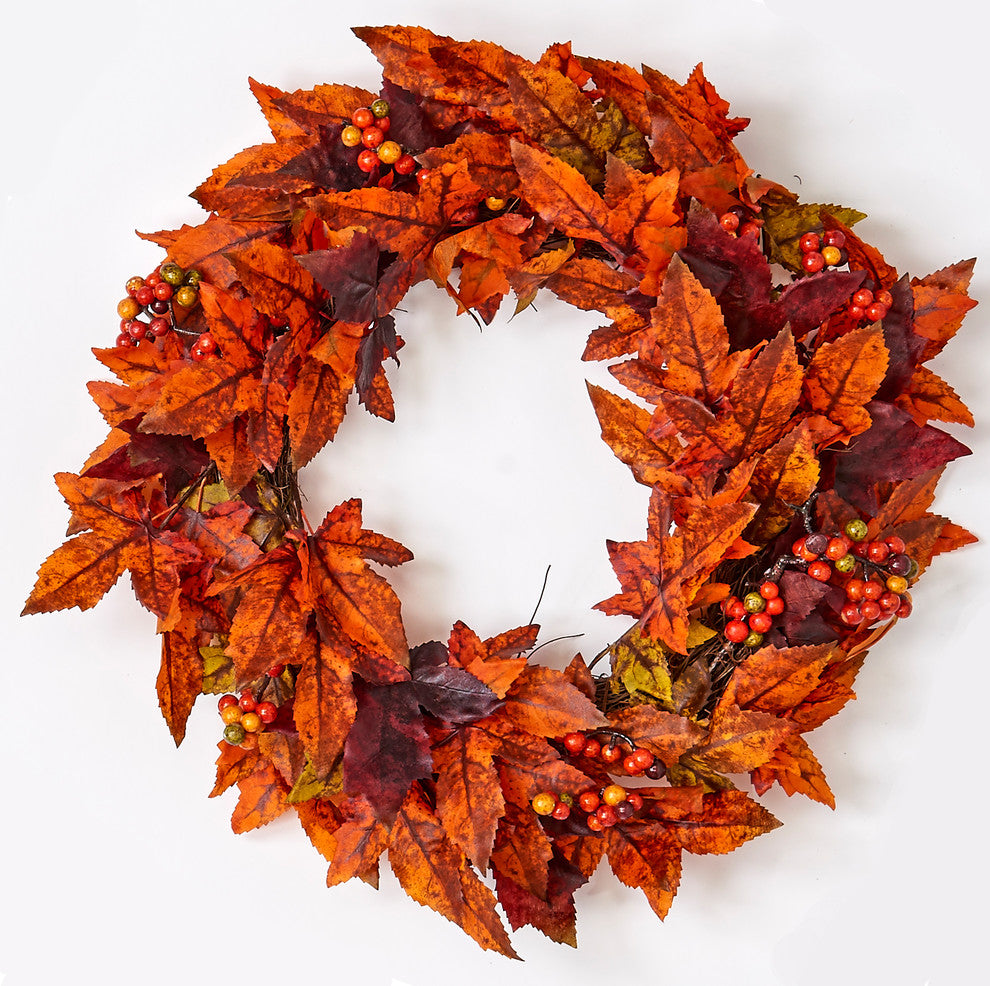 Maple  Leaf And Berry Wreath, 20"