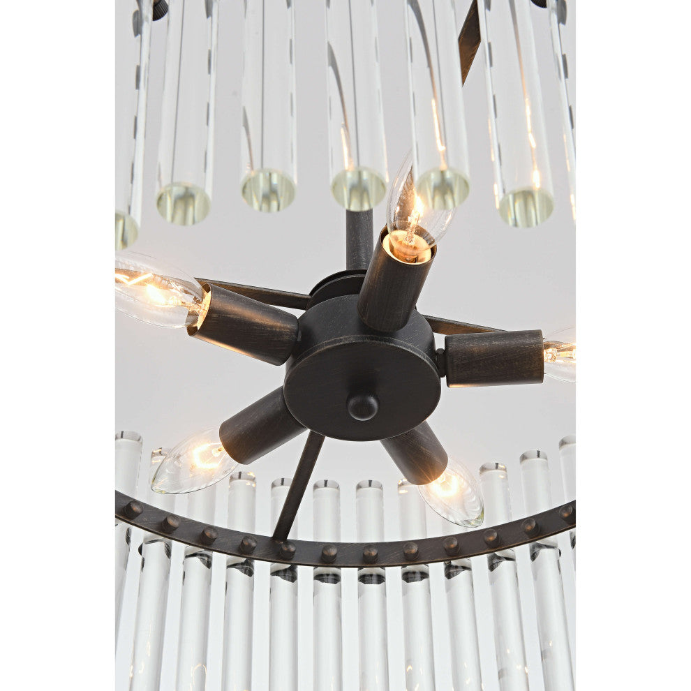 Eva 5-light Antique Black Crystal Chandelier