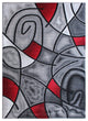 Angie Collection Rectangle 8' x 10' Abstract Area Rug, Red