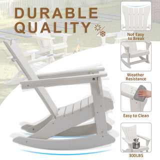 Outdoor Adirondack Rocking Chair, White