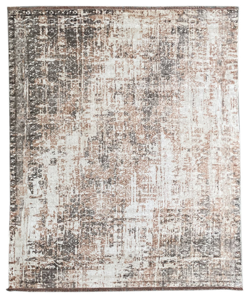 Hand-Knotted Wool Copper Transitional Modern Modern Rug, 7' X 9'