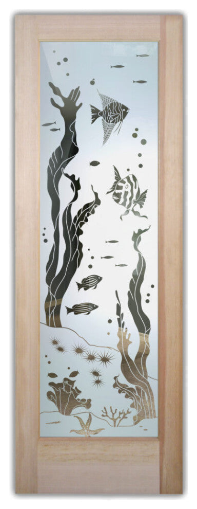 Interior Prehung Door or Interior Slab Door - Aquarium Fish - Primed - 28" x...