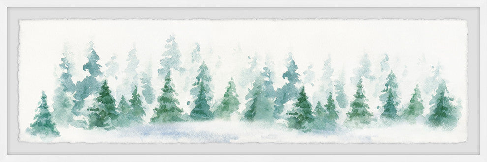 "The Forest of Fir" Framed Painting Print, 30x10