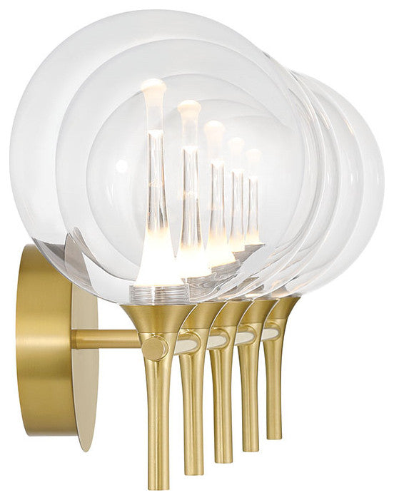 Iissa, Vanity, 5Lt, Gold, Clear Glass