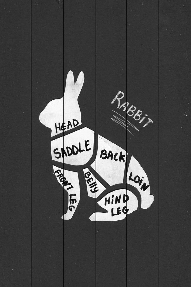 "Rabbit Formation" Painting Print on White Wood, 40"x60"