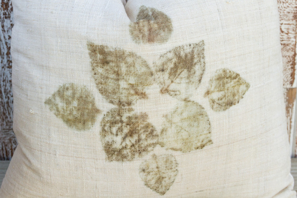 Avika Leaf Printed Organic Silk Pillow