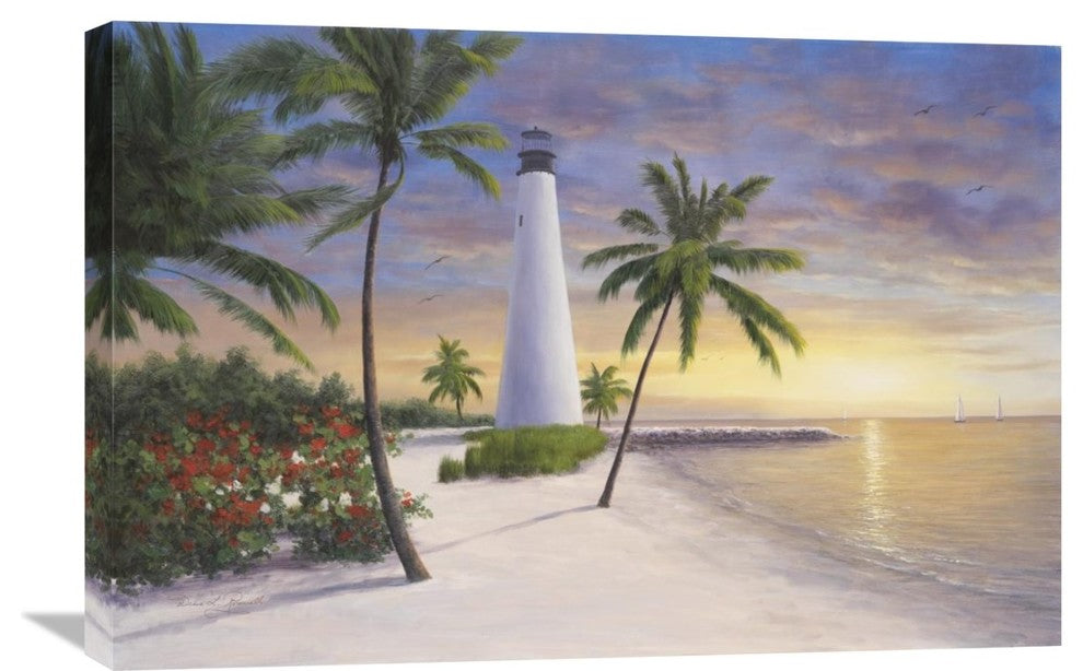 "Lighthouse - Key Biscayne" Stretched Canvas Giclee by Diane Romanello, 30"x20"