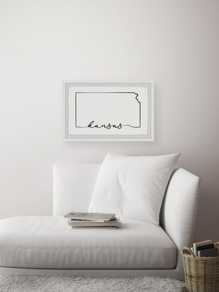 "Kansas Outline" Framed Painting Print, 45x30