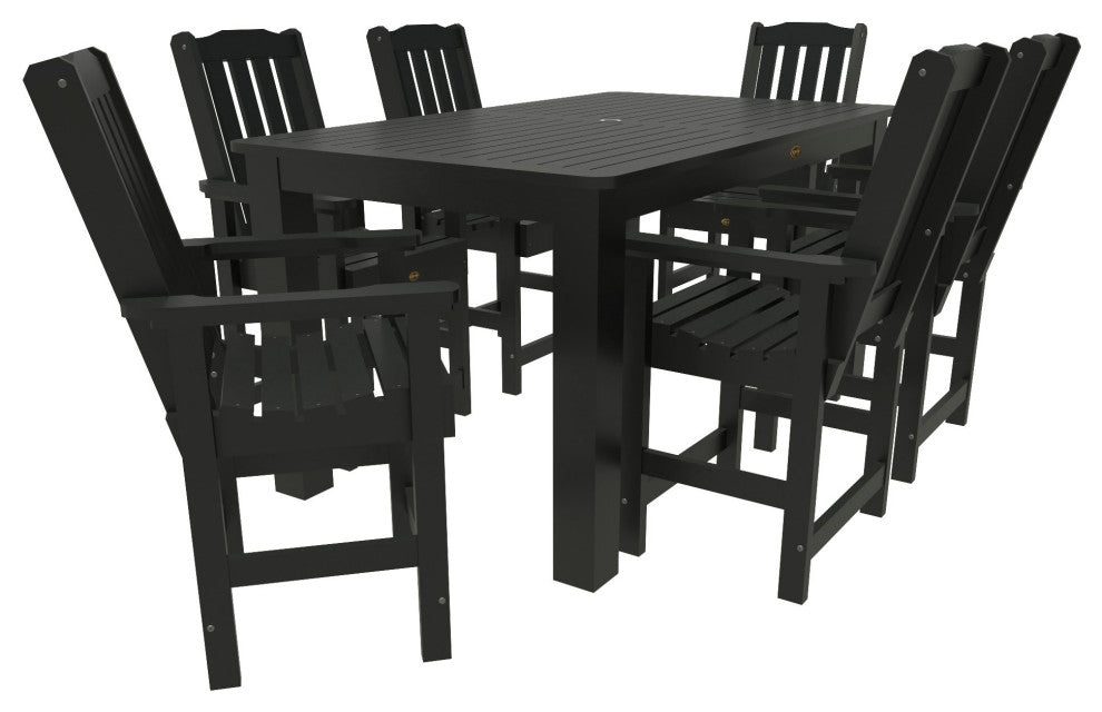 Springville 7-Piece 42x72 Counter Dining Set, Weathered Acorn, Black