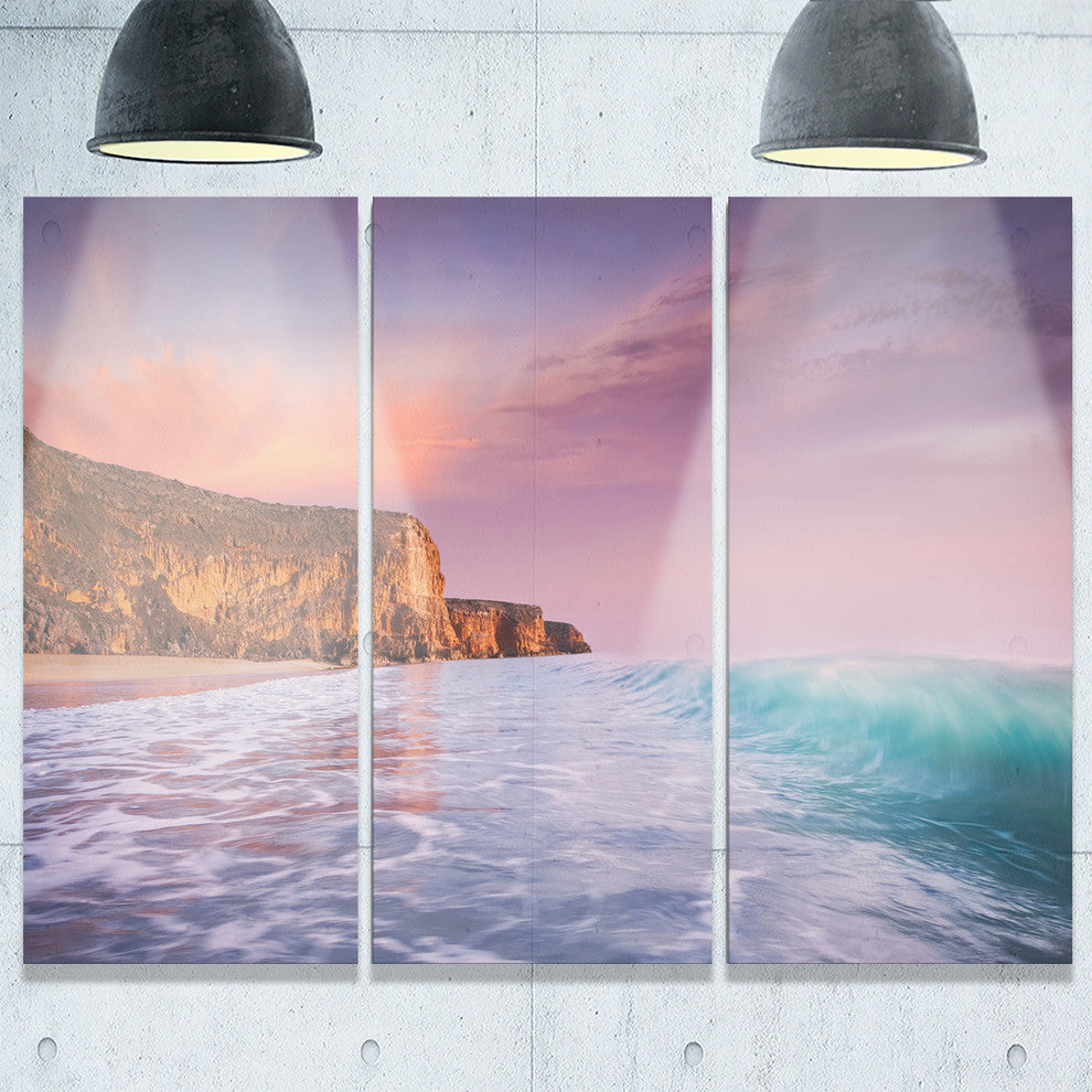 "Beautiful Paradise Sunset" Metal Wall Art, 3 Panels, 36"x28"