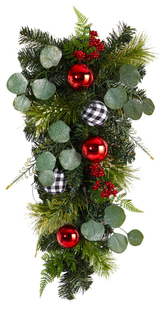 26" Holiday Christmas Greenery Ornament Artificial Swag