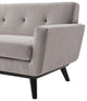 Loveseat Sofa, Gray, Fabric, Modern, Mid Century Hotel Lounge Cafe Lobby