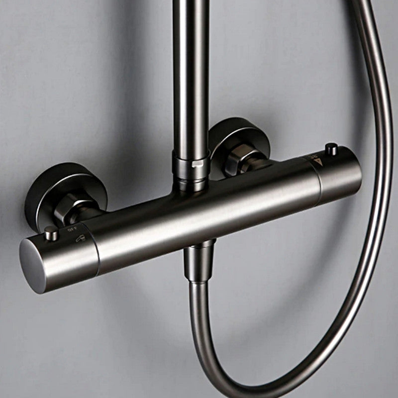Wasser™ Shower Faucet With Handheld Shower Head, Gunmetal Grey, 12" Showerhead