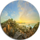 Beautiful Romantic Beach Sunrise, Landscape Round Wall Art, 11"