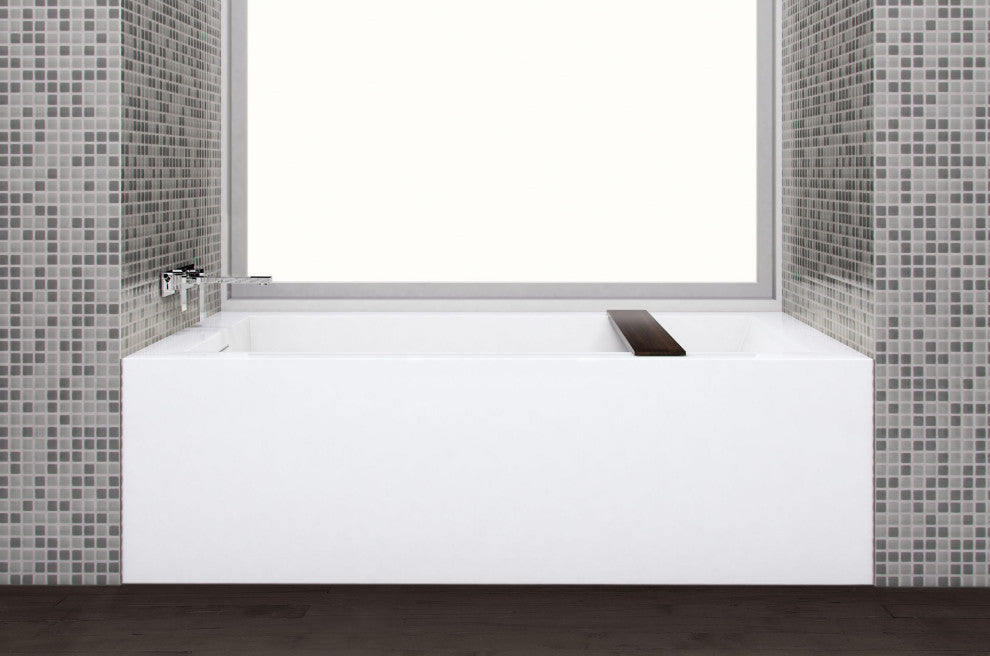 Cube Bath 14 60x30x18, Matte, Satin Brass Overflow