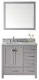 Caroline Avenue 36" Single Bathroom Vanity, Cashmere Gray With Square Sink