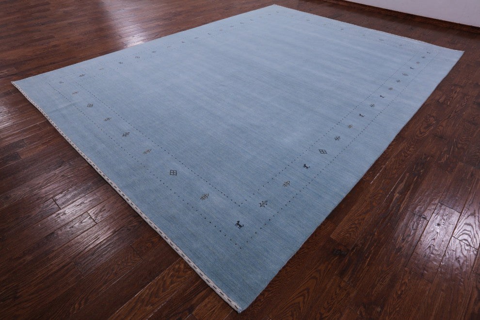 10' 3" X 13' 11" Persian Gabbeh Handmade Wool Rug Q11374