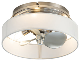 Whose Lamp 12.6" Modern Sand Nickel Small Flush Mount Ceiling Fan