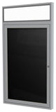 Ghent 36"x30" 1-Dr Silver Aluminum Headliner Fabric Letterboard Black