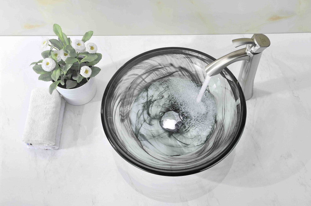 ANZZI Verabue Series Vessel Sink with Pop-Up Drain