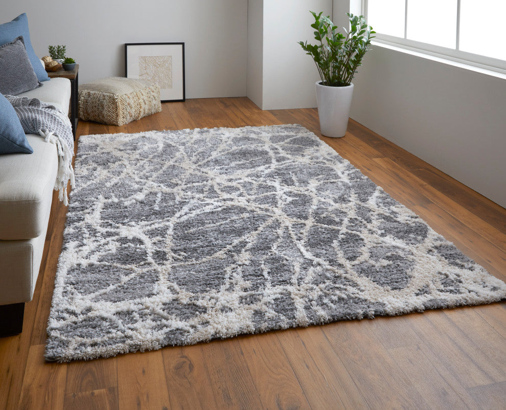 Weave & Wander Caide Contemporary Gray/Cream Rug, 2'x3'