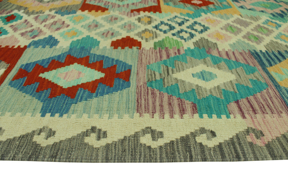 Sangat Kilim Aarif Ivory/Gray Rug, 8'5x11'3