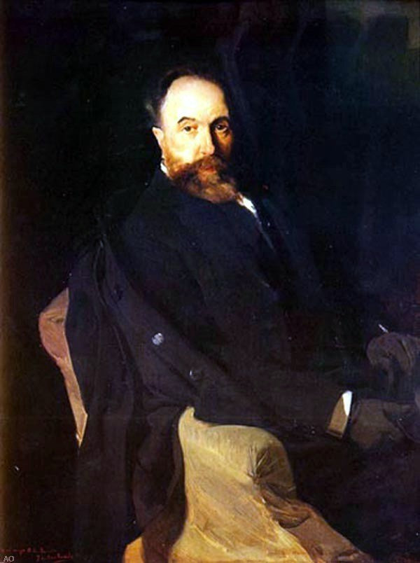 Aureliano De Beruete y Moret Retrato de Beruete por Sorolla Gallery Wrap Canvas