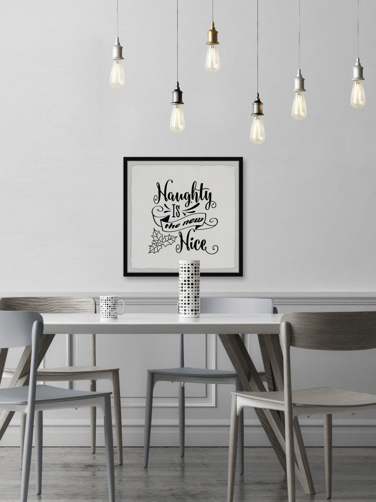 "Naughty Is the New Nice" Framed Painting Print, 24x24