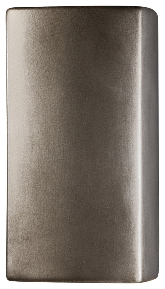 Ambiance Small Rectangle, Outdoor Closed Top Sconce, Antique Silver, LED