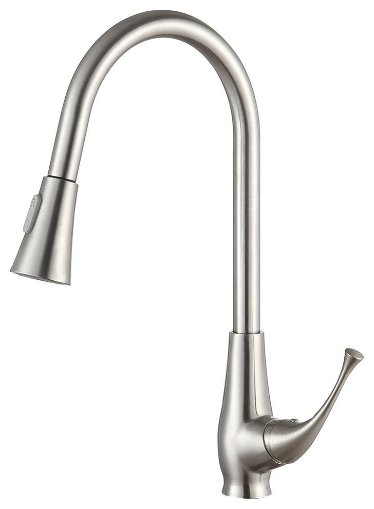 Meadow Single Handle Pull-Out Sprayer Kitchen Faucet, Brushed Nickel
