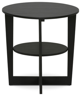Furinno Round End Table, Walnut