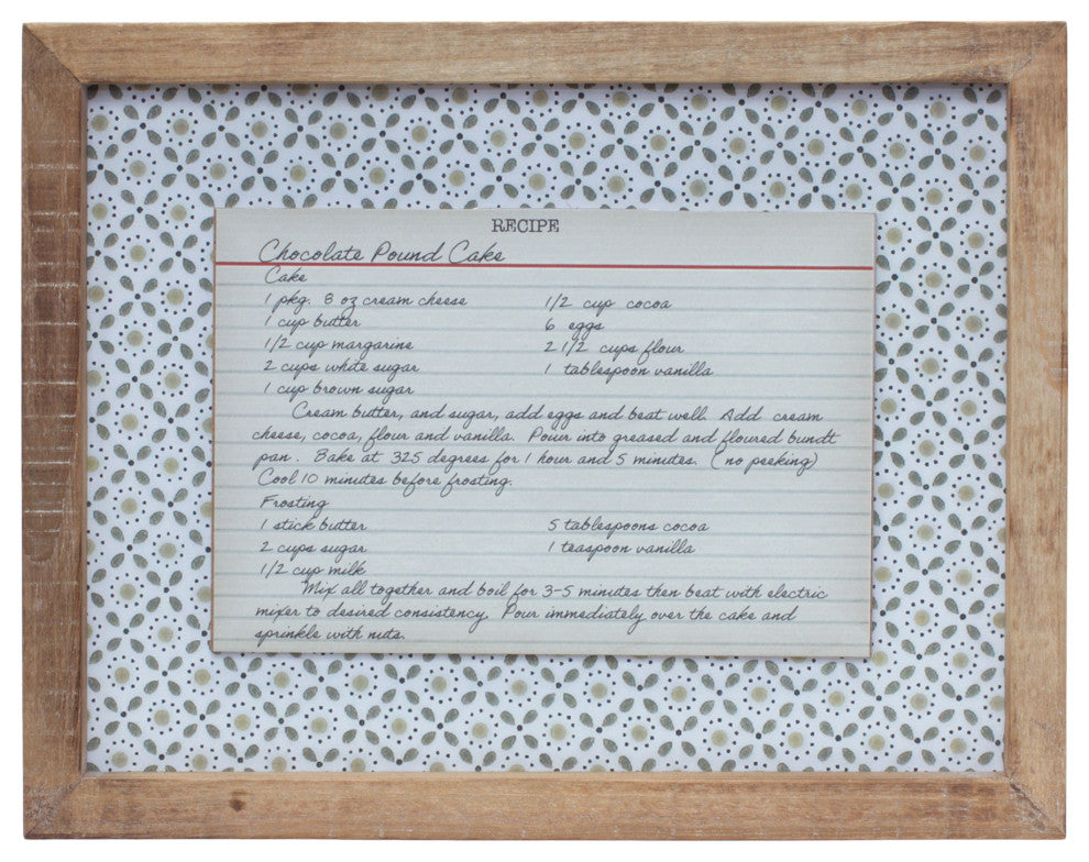 Framed Recipe Card, 4-Piece Set