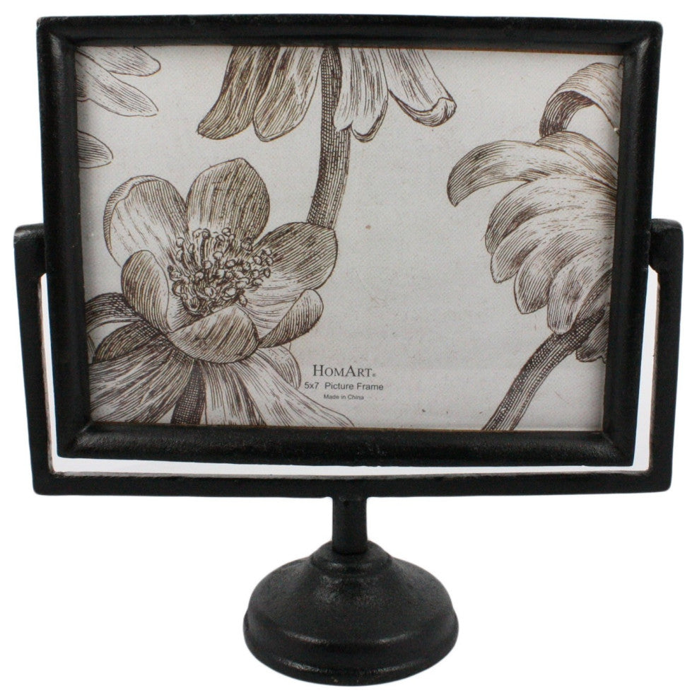 5x7 Jumbo Black Metal Horizontal Pedestal Frame