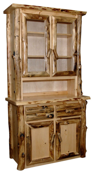 Rustic Aspen Log 2 Door Hutch