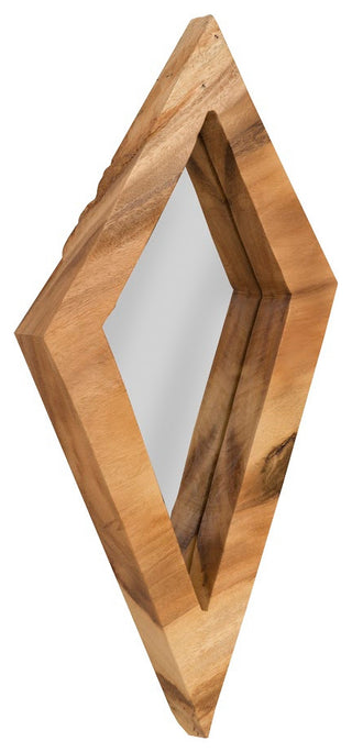 Diamond Chamcha Wood Mirror, Large, Natural