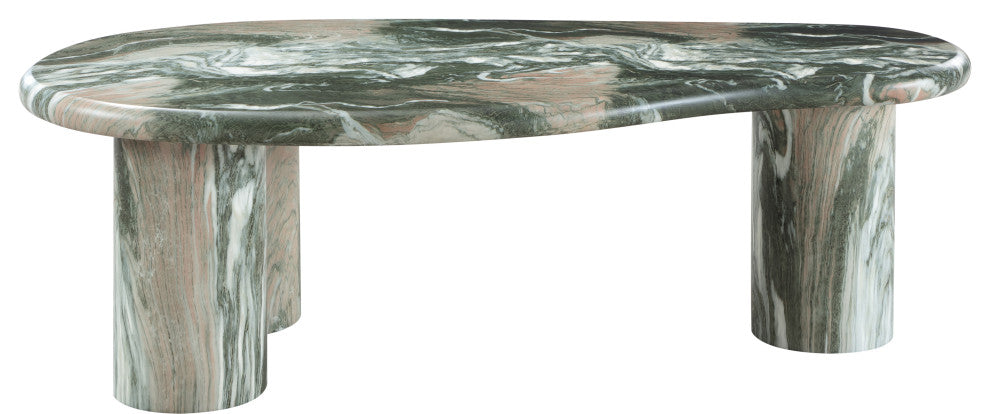 Sassari Finished Concrete Indoor/Outdoor Coffee Table, Green Finish
