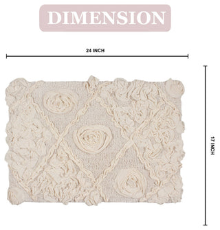 Modesto Bath Rug Bath Rug Set, Machine Wash, 17x24" Rectangle, Ivory