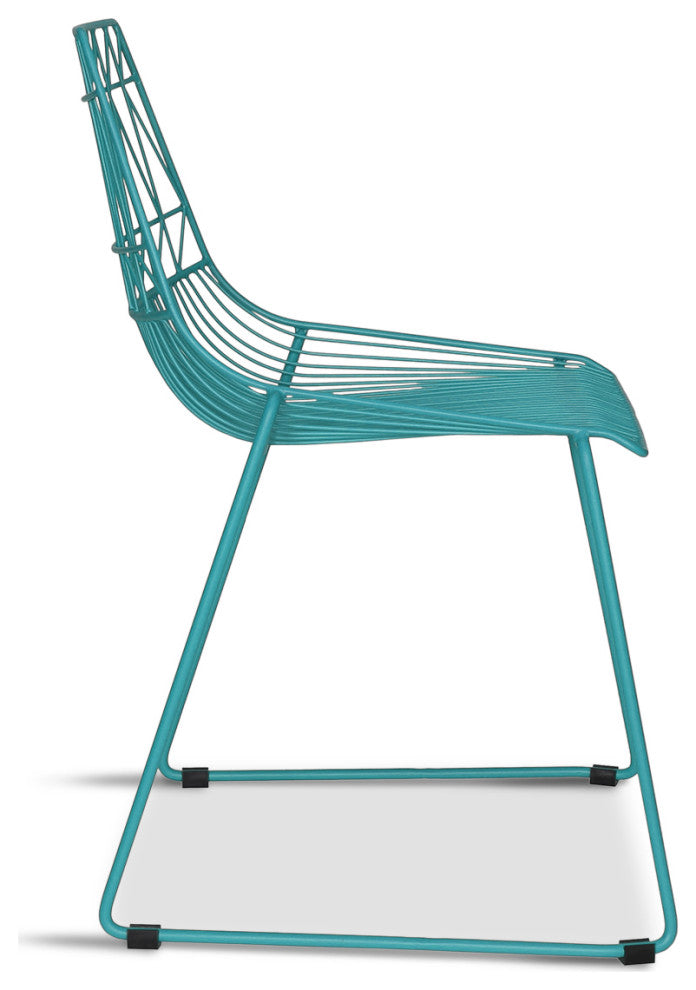 Ace 3 Piece Dining Set with Matte White Table, Matte Teal