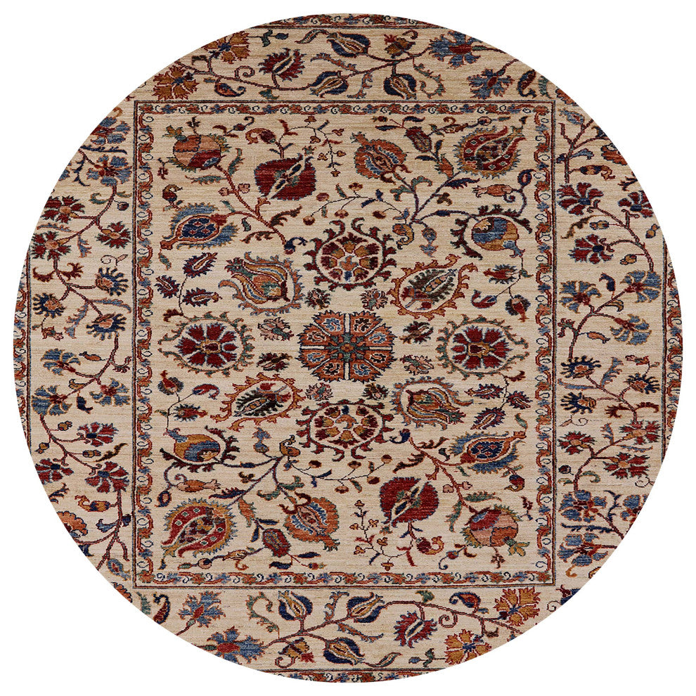 Ahgly Company Indoor Round Mid-Century Modern Area Rugs, 5' Round